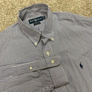 Ralph Lauren Yarmouth Long Sleeve Button Down Gingham Check Shirt Mens 16.5/34